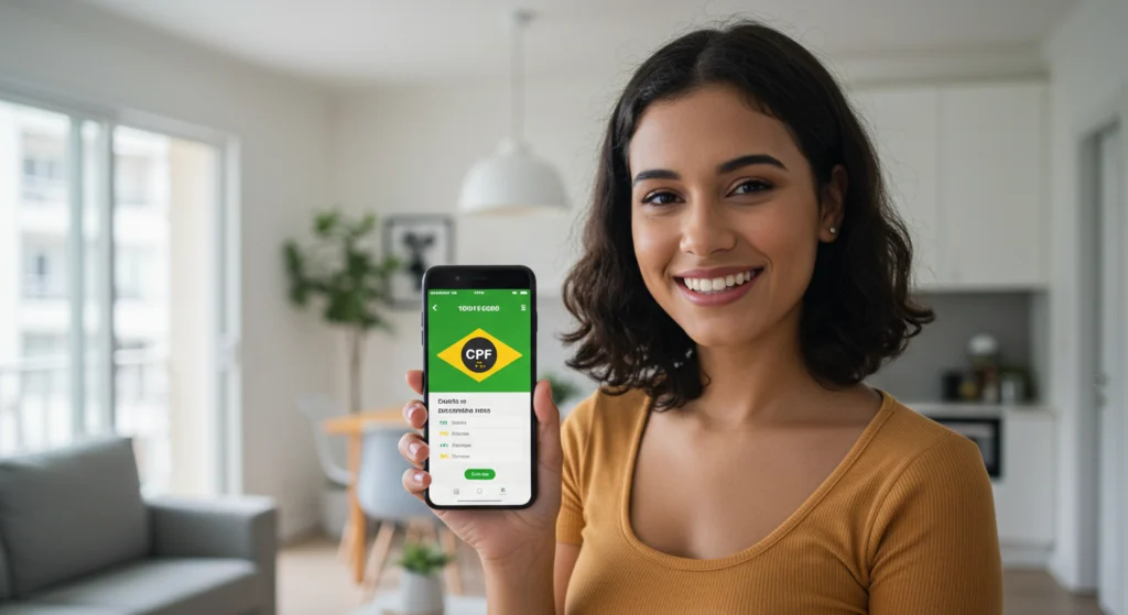 Pessoa-feliz-verificando-o-CPF-limpo-no-celular-apos-5-anos-de-divida.