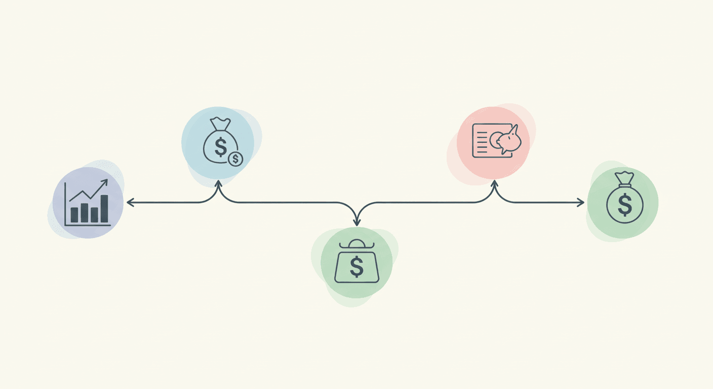 Fluxograma com as 5 etapas para construir uma meta de renda passiva