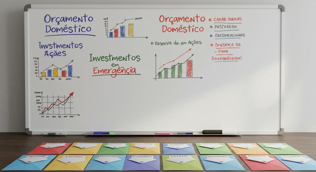 Quadro-branco-com-metas-financeiras-escritas-e-envelopes-organizados