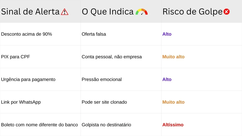 
Tabela-visual-com-sinais-de-alerta-indicacoes-e-niveis-de-risco-de-golpes-em-renegociacao-de-dividas