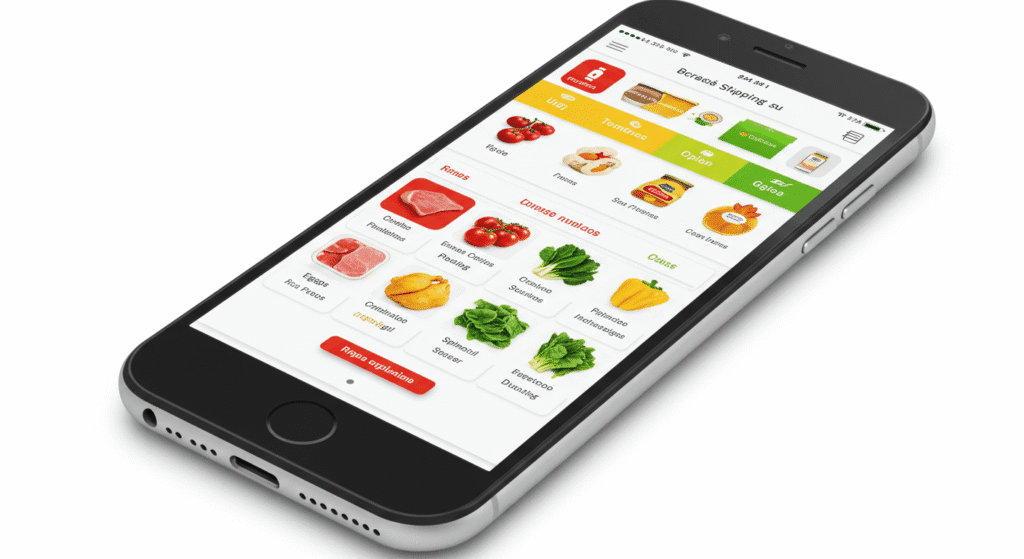 Lista de compras DE SUPERMERCADO BRASILEIRO SEPARADO ESTRATÉGICAMENTE no celular com itens categorizados por prioridade de cores
