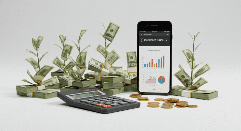 Conceito de juros compostos - dinheiro crescendo como investimento