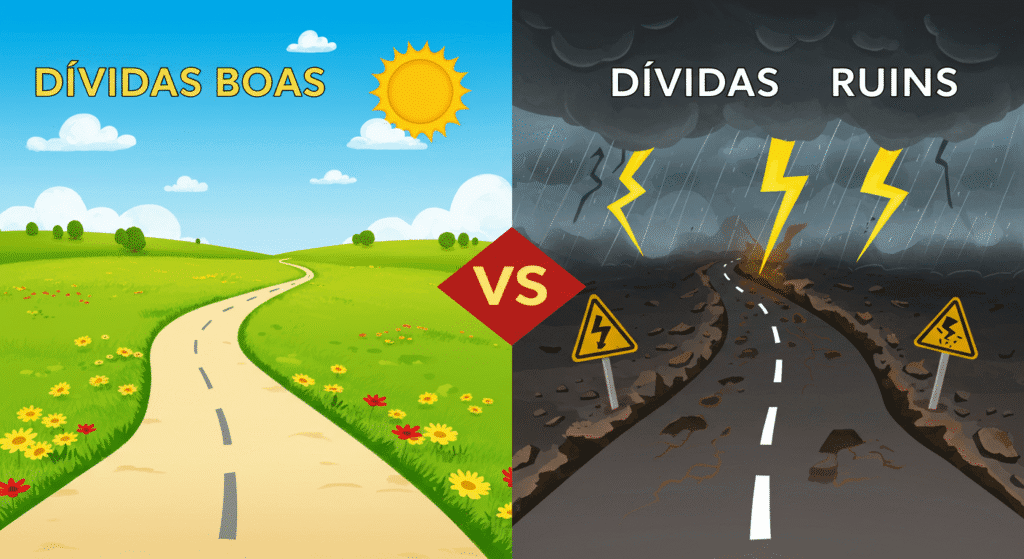 Diferença entre dívidas boas e dívidas ruins na vida financeira