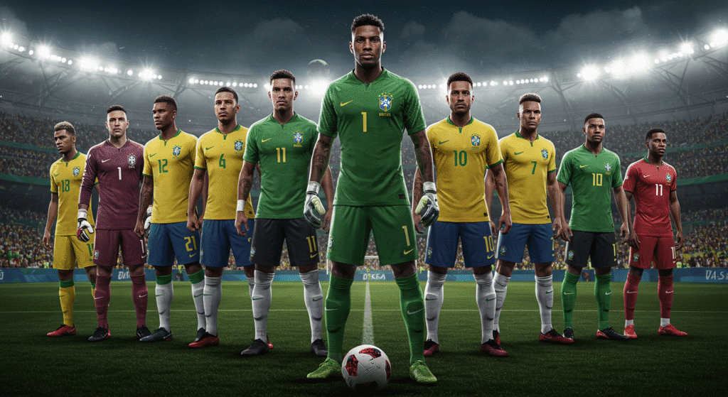 Analogia de um time de futebol representando diferentes tipos de investimentos na carteira.