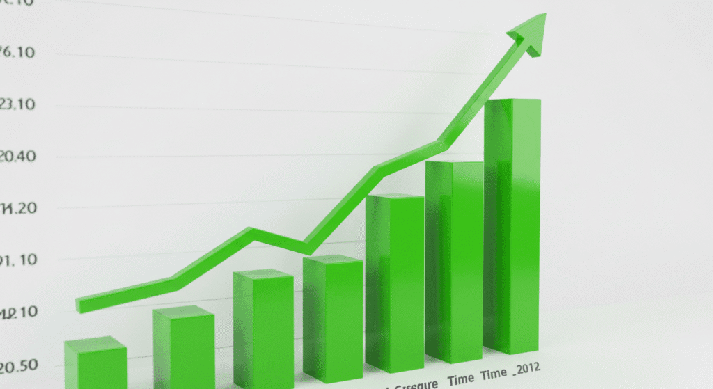 Gráfico subindo representando aumento do score no Serasa