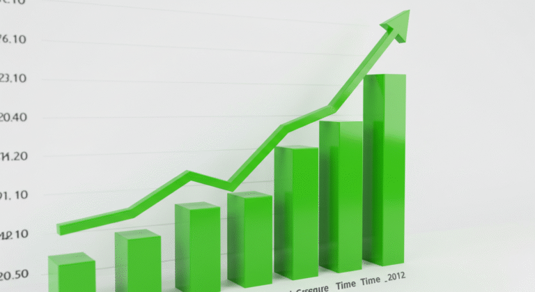 Gráfico subindo representando aumento do score no Serasa