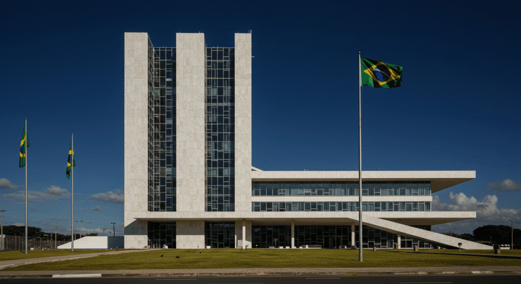 Prédio governamental brasileiro representando segurança e confiabilidade do Tesouro Direto