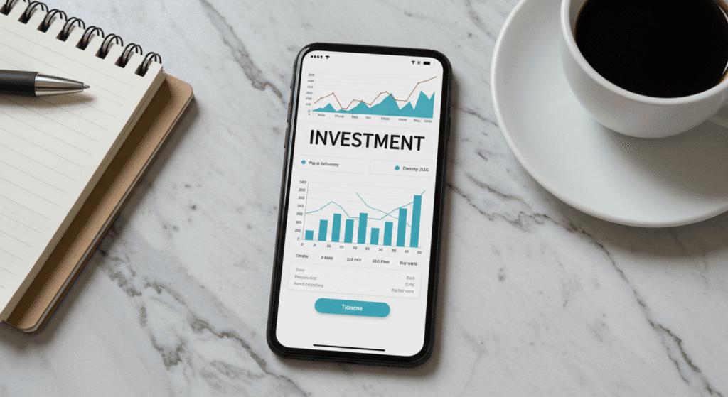Aplicativo de investimentos mostrando Tesouro Direto em smartphone moderno